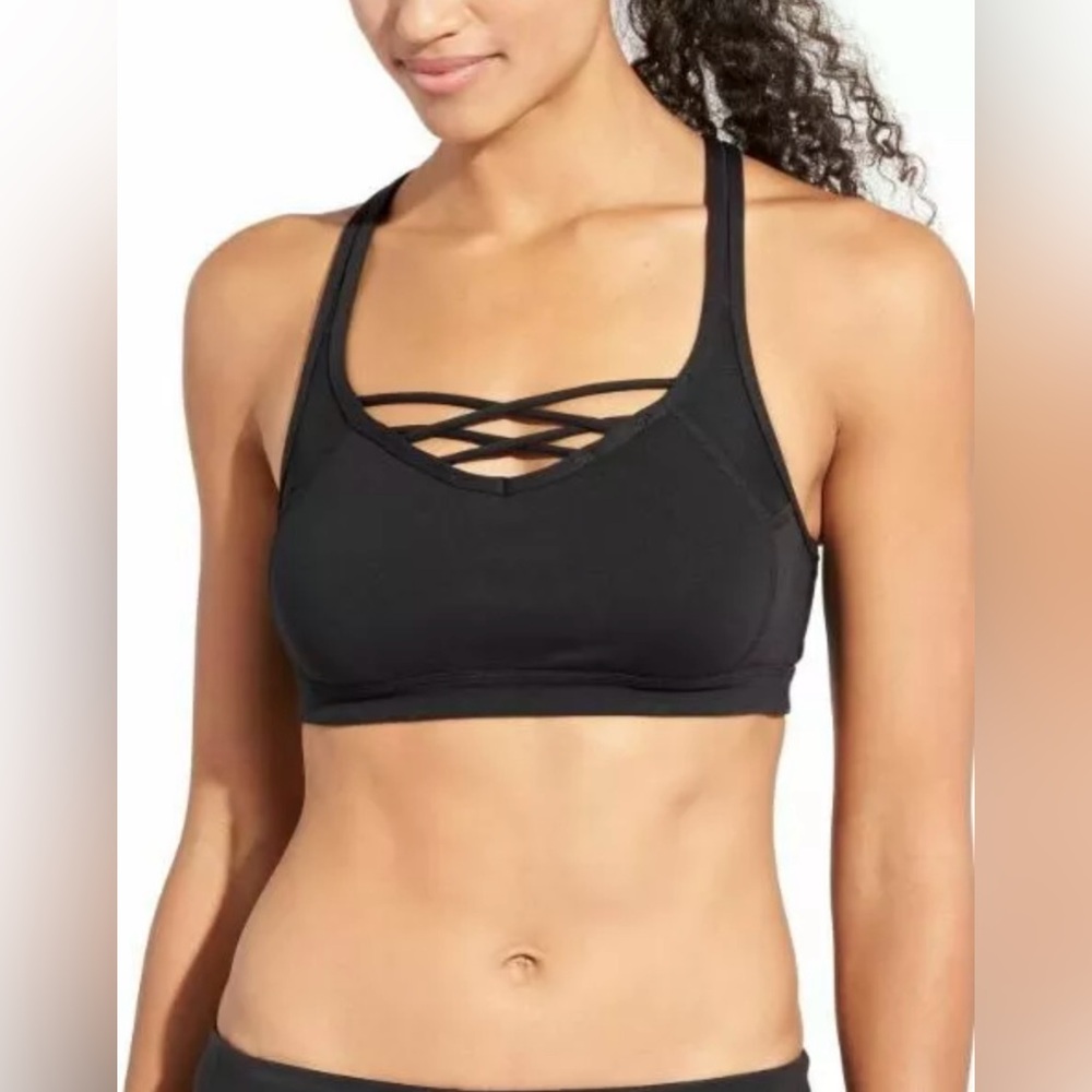 Athleta Black Mind Over Matter Athletic Sports Bra size Small EUC